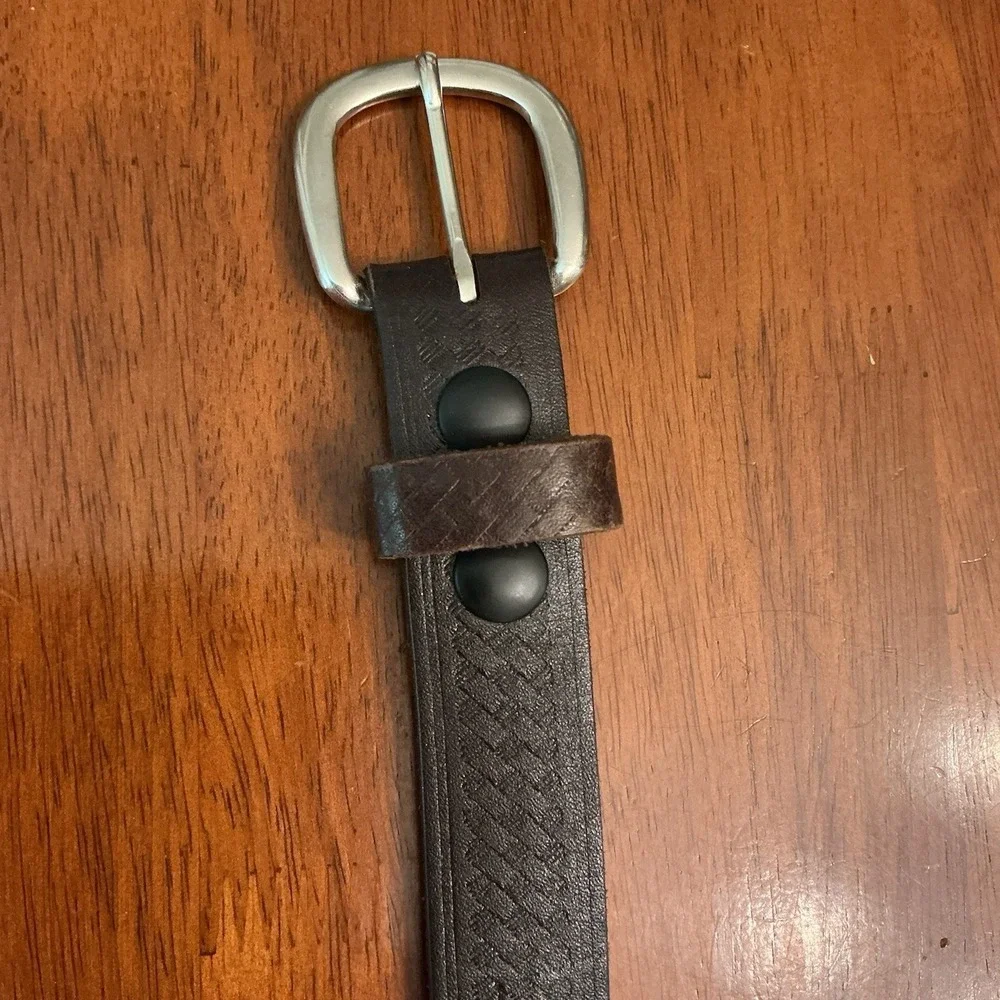 Brown Top Grain Leather Dress Belt - Men's Size 38